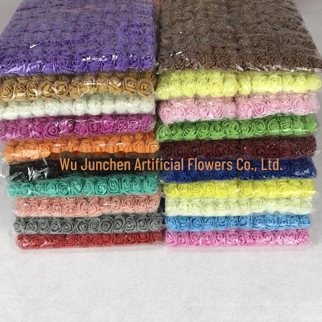 144 DIY 2.5cm Yarn Roses - PE Foam Flowers for Bridal & Candy Wreaths