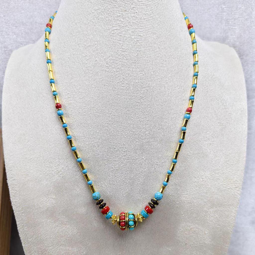 Handmade Nepal Ethnic Woven Clavicle Chain - Women’s Vintage Style Sweater Necklace, Versatile Design