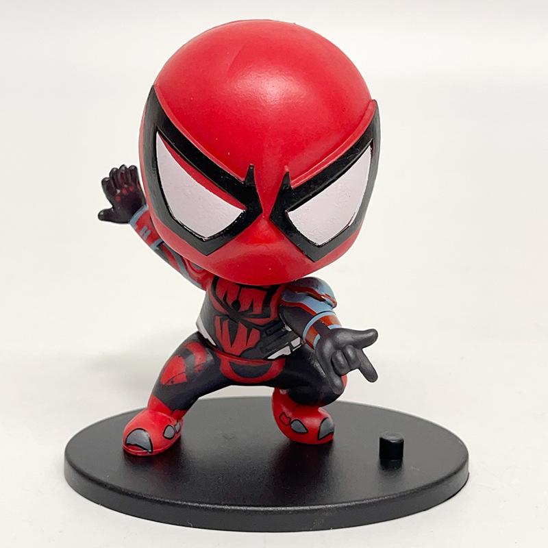 3 Spider-Man Figurines Cute Q-version Spider-Man Bobblehead Doll Toy Ornament Desktop Decoration Gift Suitable for Marvel Fans Action & Toy Figures 10cm красный