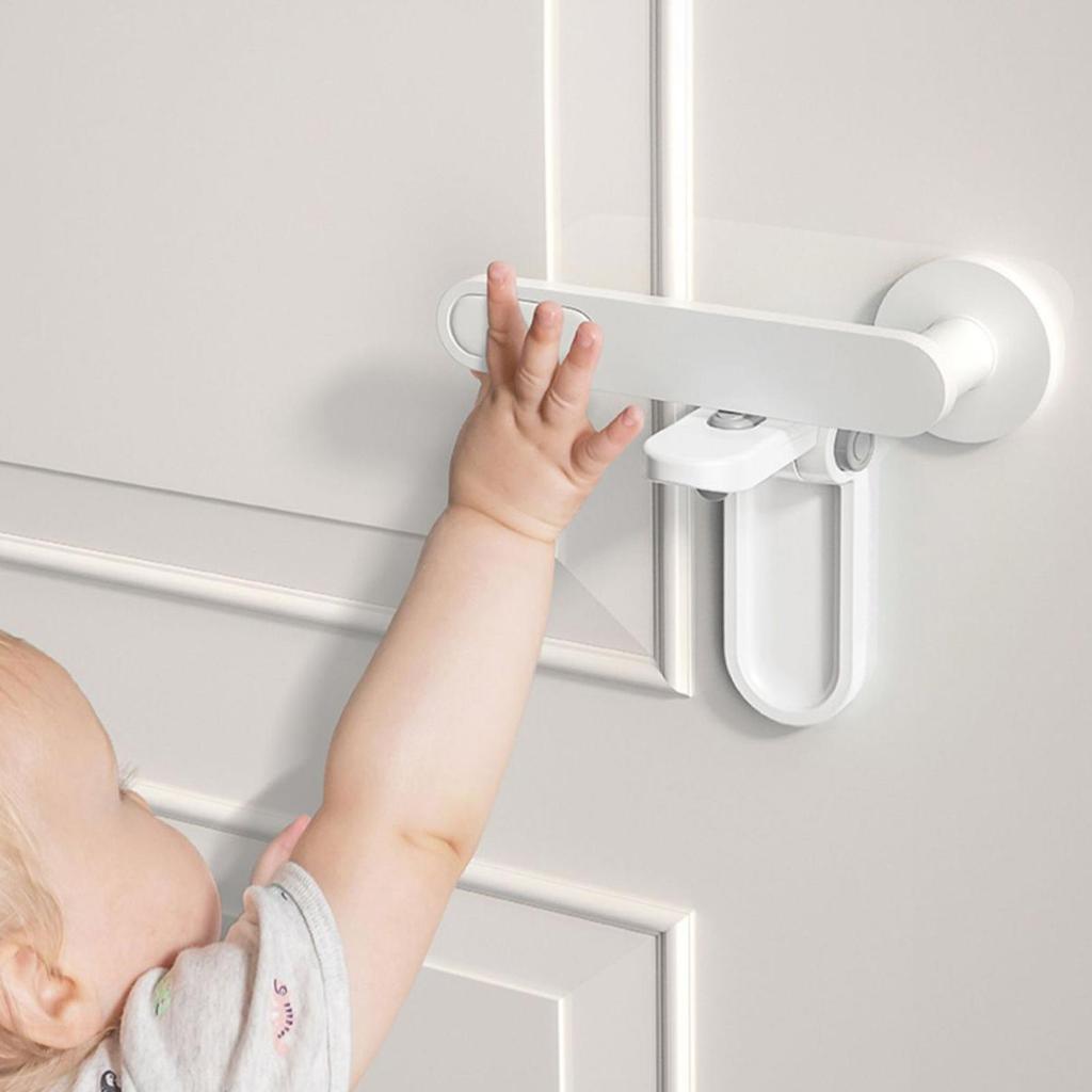 Multifunktionaler Kindersicherer Türgriff Sicherheitsverriegelung Hochbelastbar Babyschutz Sicherheitsriegel Für Balkon Küche Wohnung