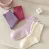 4 Pairs/Lot Children Warm Socks Autumn And Winter New Japanese Solid Color Kids Socks Baby Warm Socks For Boys And Grils