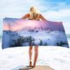 Microfiber Beach Towel Quick Dry,Snow Mountains Lightweight Travel Towel for Swimmers, Sand Free Camping Towel, Beach Towels