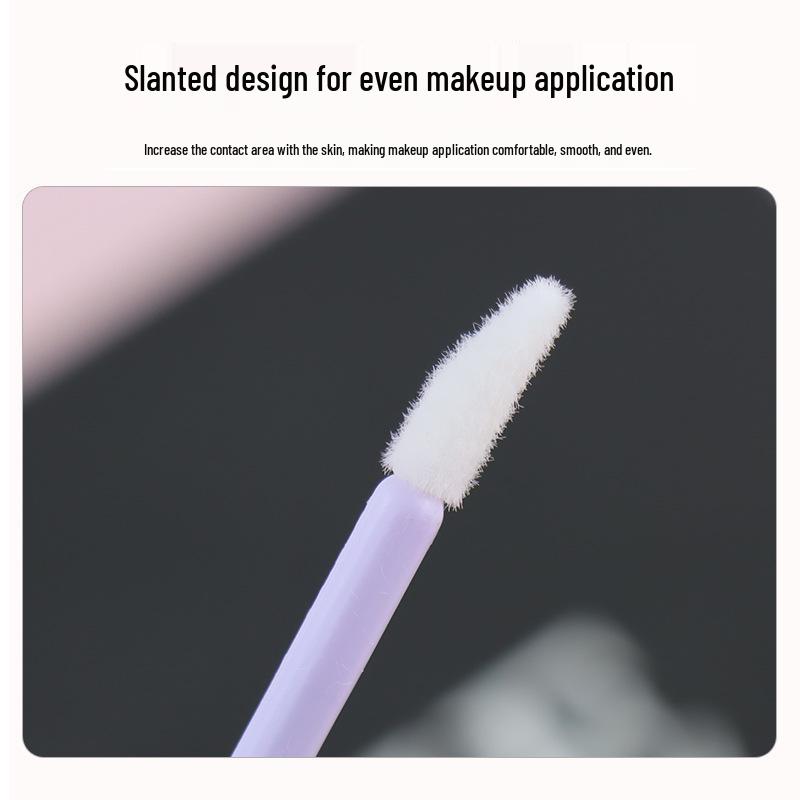 50-Pack Grafting Eyelash and Lip Brush Set - Solid Rod & Slanted Mousse Brushes