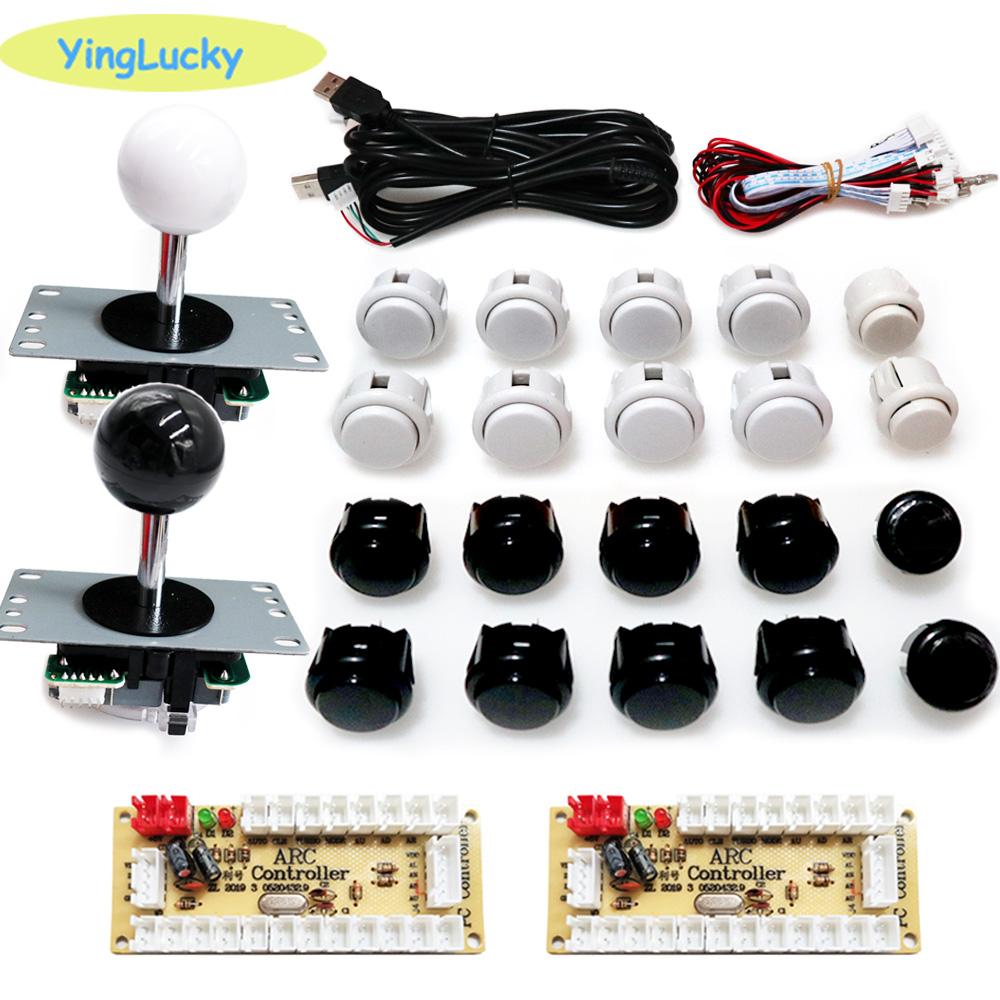Arcade 2 Player Zero Delay Kit Mando Arcade Usb Encoder To Pc Rasberry Pi SANWA Push Button Joystick Usb Arcade Cabinet
