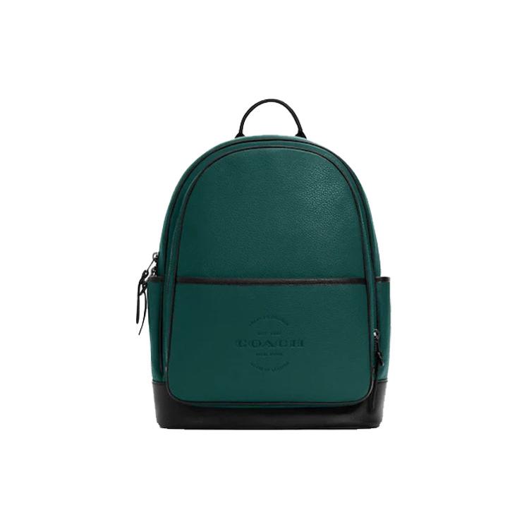 

New COACH Thompson Leather Backpack Large Men s Green C5388-QBFOR 30.0*10.9*40.1CM