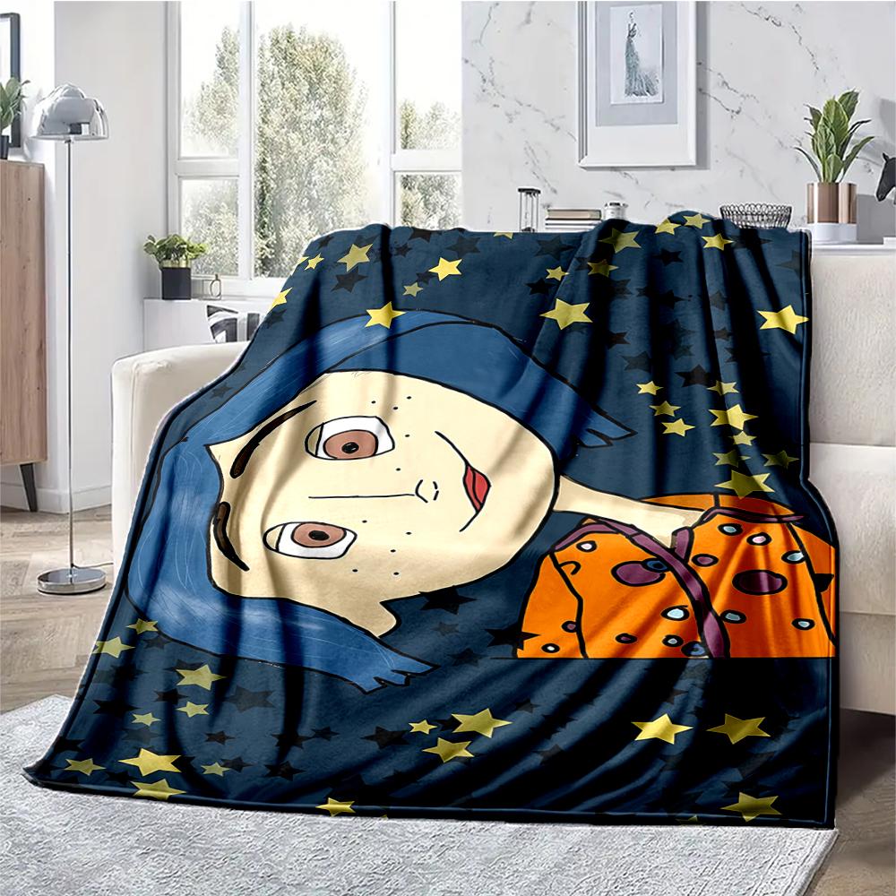 Coraline Theme Printed Blanket - Perfect for Couch, Bed, Travel & Outdoor Use | Machine Washable, Cozy & Durable.
