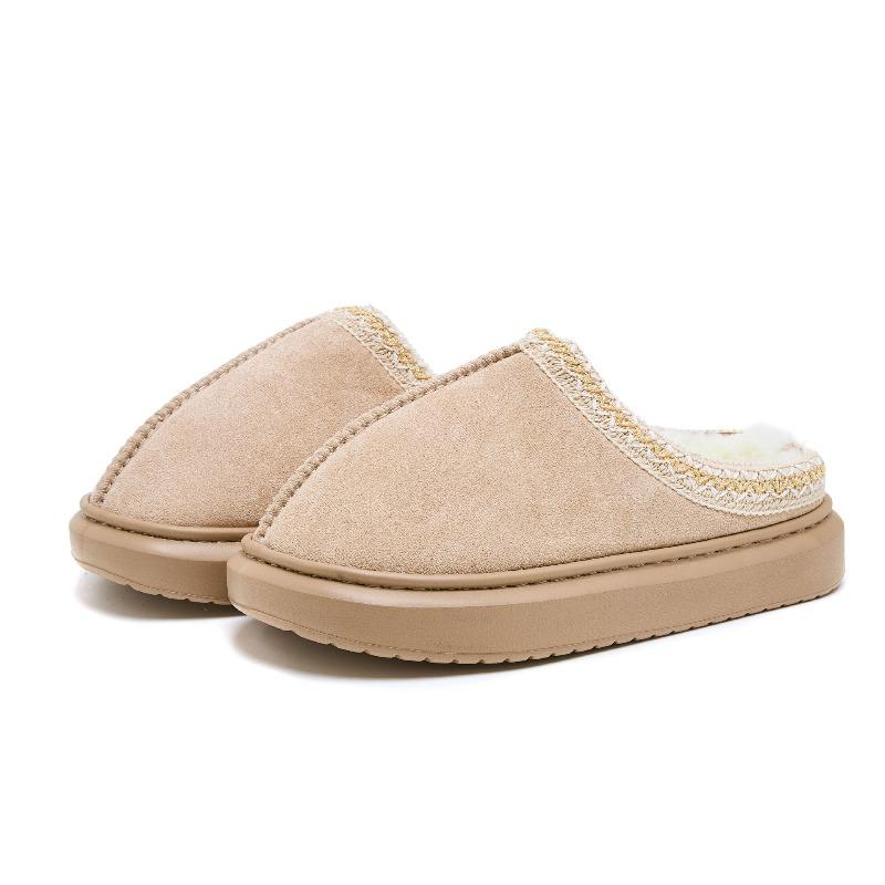Cross-border Foreign Trade Wholesale Slippers Women's Autumn and Winter Ethnic Wind Cotton Drag Home Couple Warm Thick-bottomed Cotton Slippers