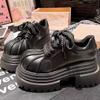 European genuine leather shell head lace-up color matching big head mango head JK small leather shoes loafers single shoes small women's shoes