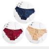 Panties Woman Sexy Lace Briefs Transparent Female Underwear Hollow Out Cotton Crotch Girls Underpants 3 Pcs/Set