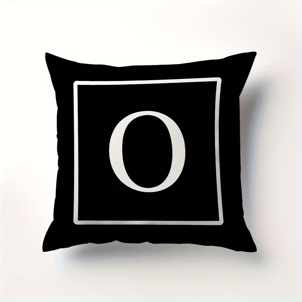 Minimalist Letter Pillow Cover Single Alphabet Print Cushion Case Personalized Initial Decor Pillow for Home Dorm