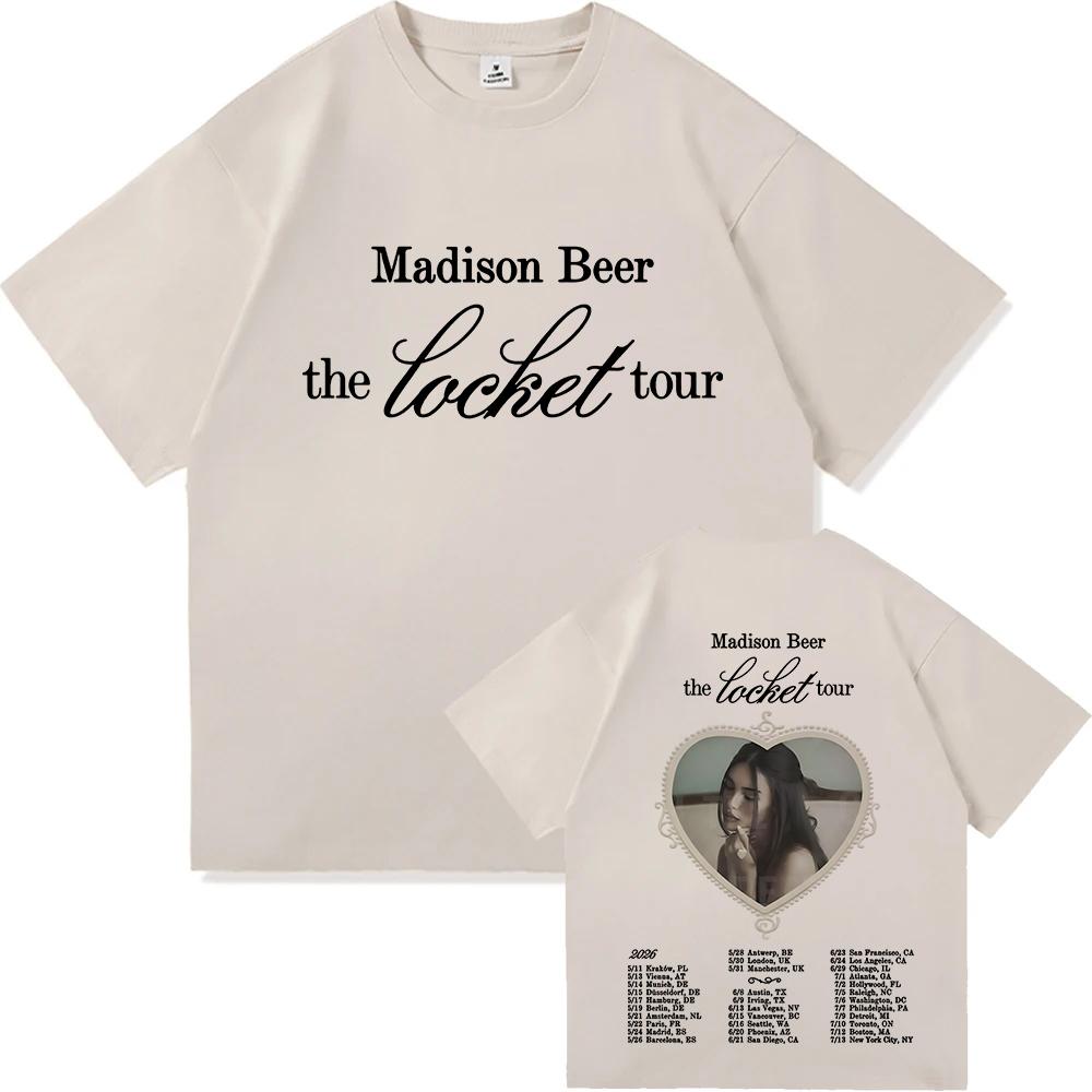 Madison Beer The Locket Tour 2026 T-shirt Summer Short Sleeve O-neck Unisexs Tshirts Streetwear Hip Hop Singer Graphic Print Shirt