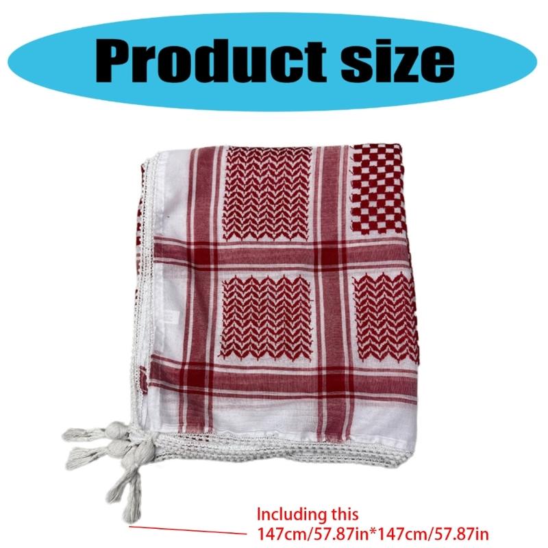 Unisex Middle Eastern Keffiyeh Scarf Comfortable and Breathable Shemagh Head Scarf for Fashion Enthusiasts Daily Wear