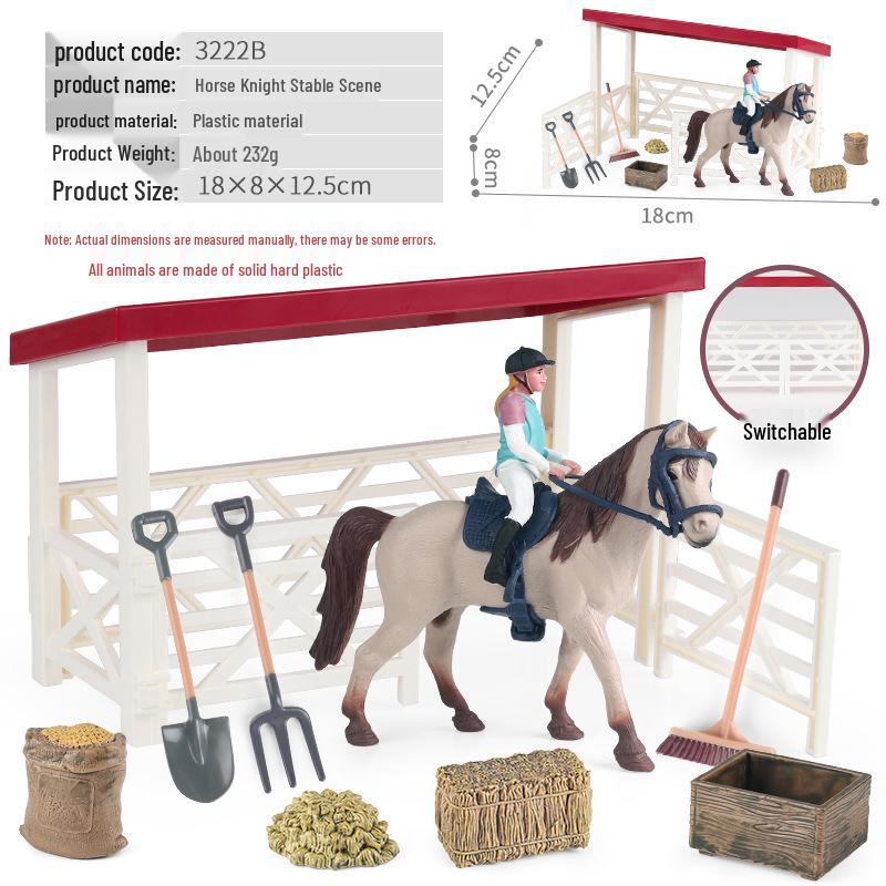 Animal Model Ranch Set: Chicken, Dog, Cow, Sheep, Horse Miniature Toy Scene