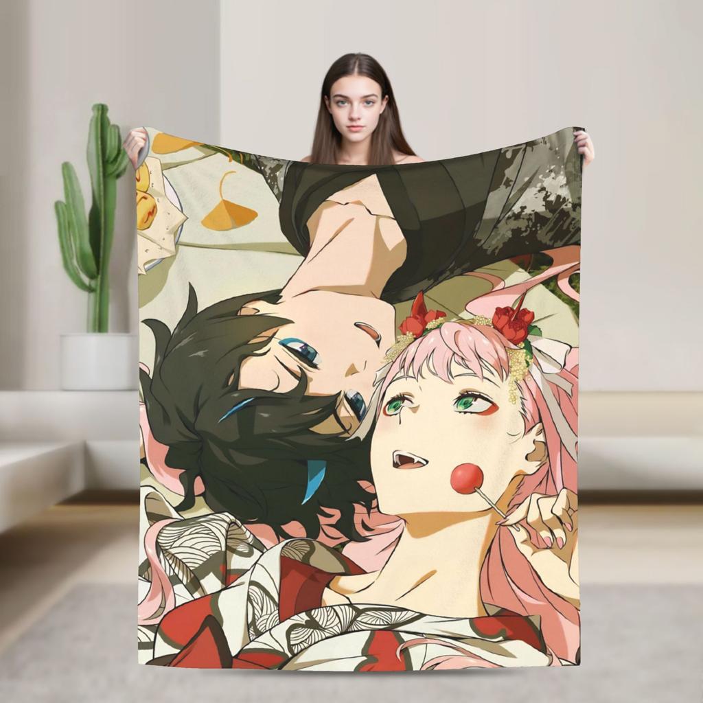 Zero Two 002 DARLING In The FRANXX Fuzzy Blankets Sexy Girl Creative Throw Blanket for Home 125*100cm Lightweight