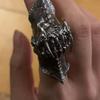 Vintage Movable Eye Tooth Armor Joint Ring Gothic Dark Unique Design Adjustable Knuckle Ring for Men jewelry gift