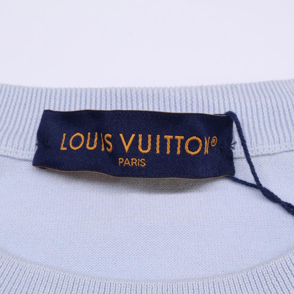 Louis Vuitton Brand New, Unused, Domestically Authorized RM252MQ Z34 HRN47W Signature Cotton Crew Neck T-Shirt Tops S Light blueUsed