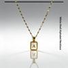 Small Pendant Gold Titanium Steel Necklace English Letter Design Shiny Chain Hypoallergenic for Women Everyday Wear