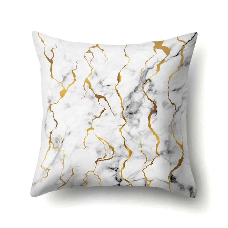 45x45cm Geometric Stripe Pillowcase Simple Marble Patchwork Cushion Cover Art Linear  Sofa Office Seat Home Decor