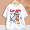 T-shirt for Children Cartoon Partern Tee Top Round Collar Clothing Black White
