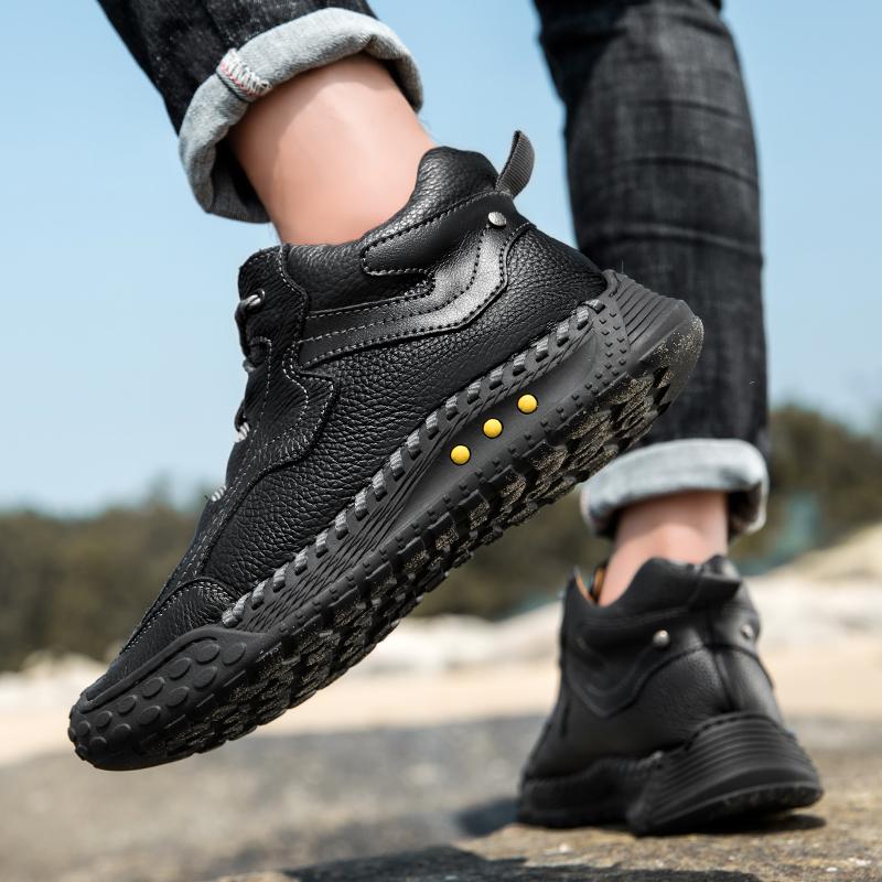 Male Casual High Top Boots Men's Outdoor Ankle Boots Luxury Brand Hiking Low Top Shoes Non-Slip Men Winter Walking Boots