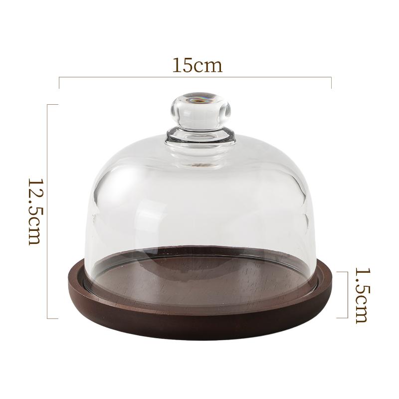 Dustproof Glass Cake Cover Food Grade Lead Free Clear Lid for Baked Goods Fruit Display