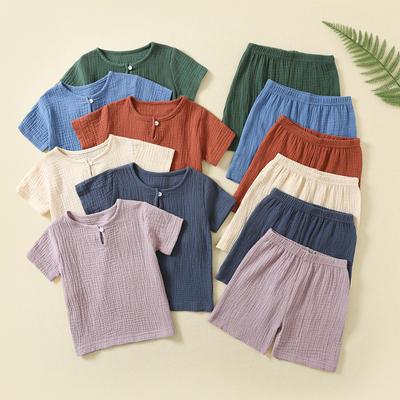 Muslin Baby Summer Clothes Set Newborn Cotton Clothing for Summer T-Shirt Tops Shorts 2Pcs Kids Outfit Suit Casual Children Boys Girls Clothing Sets