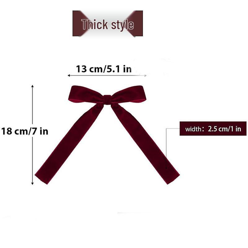 Velvet Ribbon Christmas Tree Bow Ornament - Holiday Decoration & Hanging Accessory