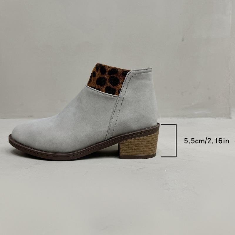 

Ботинки Мартин большого размера для женской осени и зимы, новые, с леопардовым принтом, комбинированные, повседневные, универсальные, модные короткие ботинки для женщин 43 серый