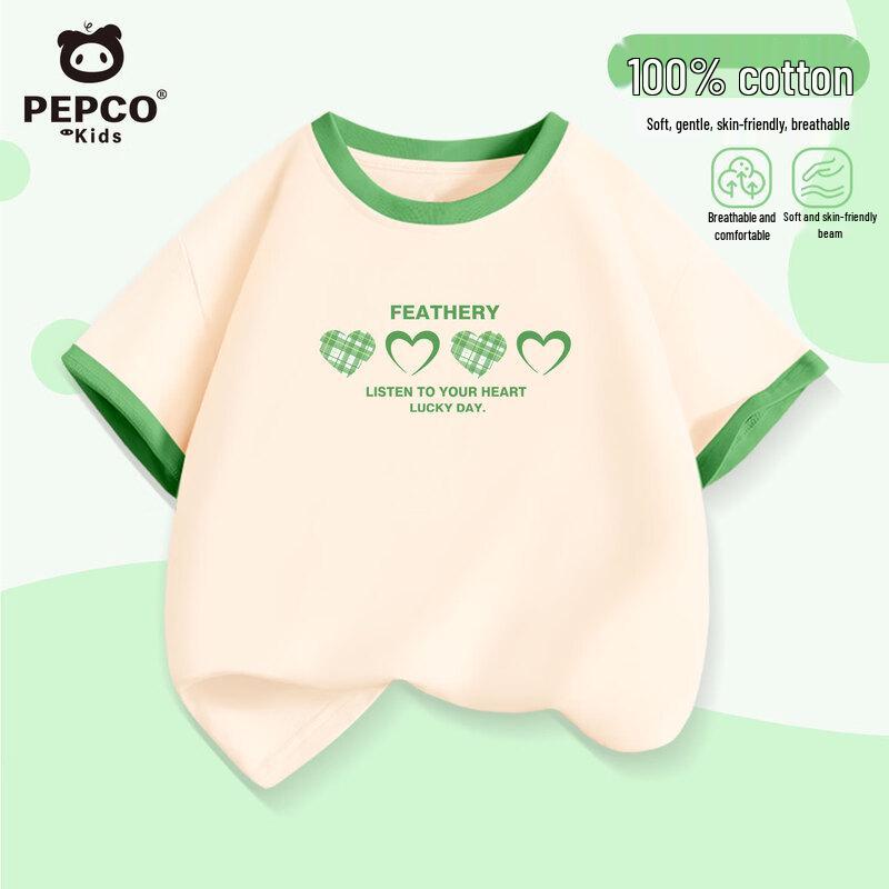 PEPCO Girls 2026 Summer Color Block Pure Cotton Short Sleeve T-Shirt 130