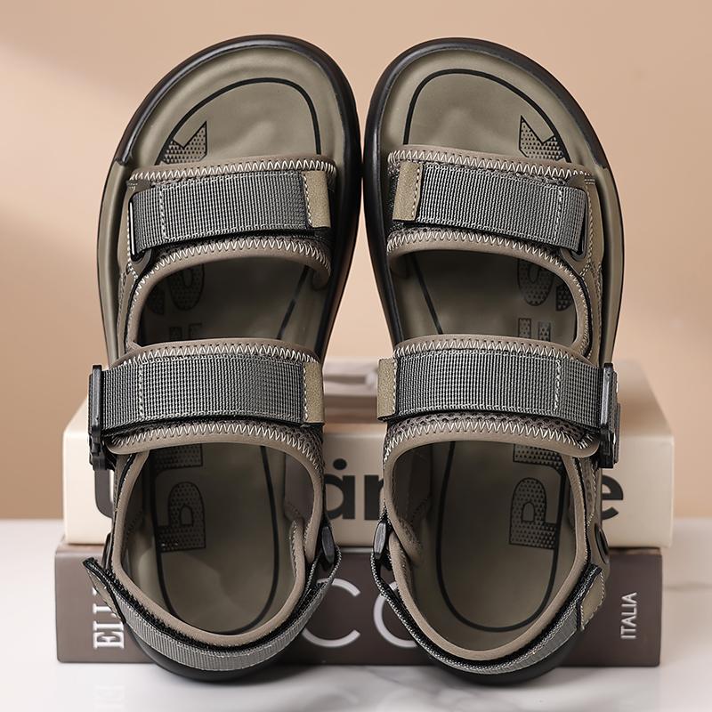 Fashion Summer Breathable Outdoors Non-slip Men Leather Sandal Trend Design Trending Adult Soft Sole Shoes Comfort for Boy Beach Sandals