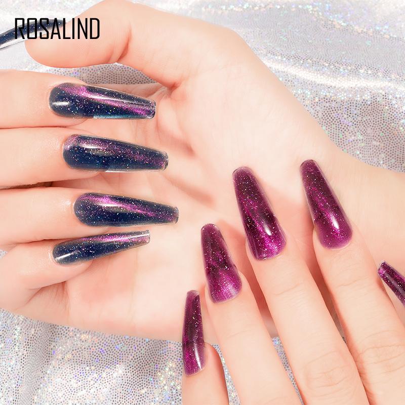 ROSALIND Poly Nail Gel Semipermanent UV 15ML Crystal Acrylic Liquid Extension Hybrid Varnish Poly Nail Gel Cat's Eye Effect