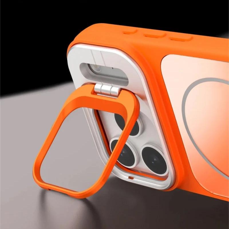 Luxury AG Frosted Magnetic Shockproof Phone Case For iPhone 17 16 15 14 Plus 13 12 11 ProMax Stand Lens Protection Back Cover