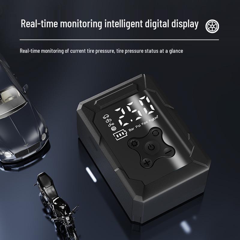 

Портативный мини-электрический насос двойного назначения для велосипедов и автомобилей Wired чёрный