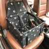 Pet Car Booster Seat Breathable Washable Easy Assembly Portable Pet Car Seat for Pets Dogs and Cats Black Bone