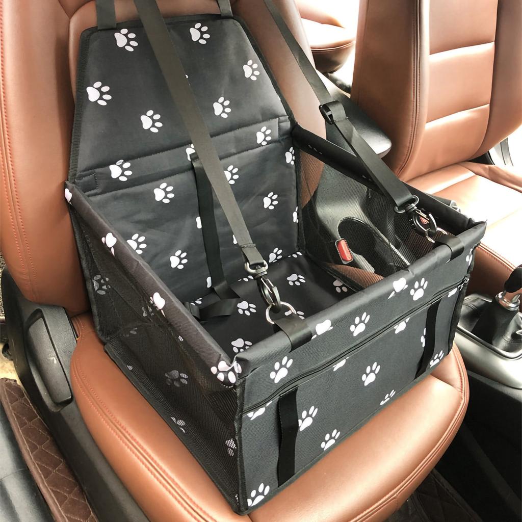 Pet Car Booster Seat Breathable Washable Easy Assembly Portable Pet Car Seat for Pets Dogs and Cats Black Bone