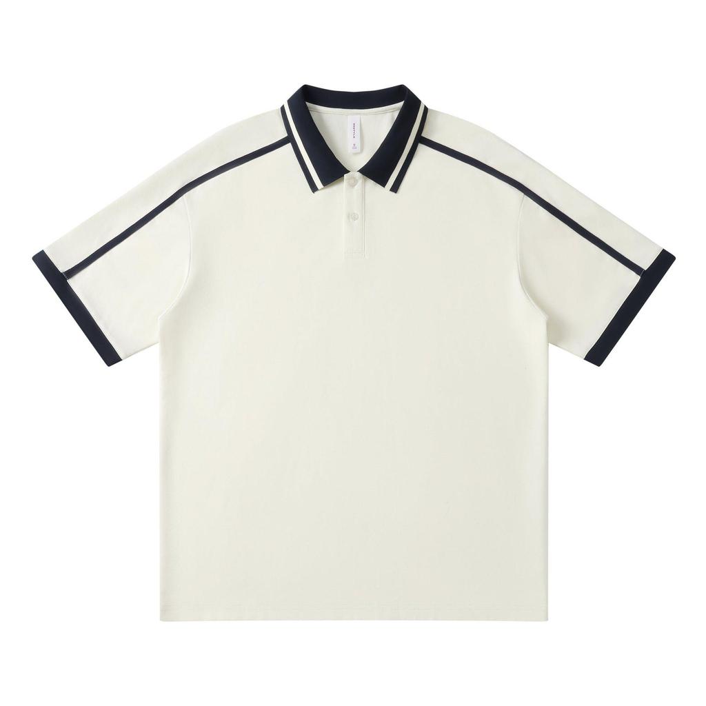 Trendy Color-Block Collar Polo: Unisex Casual Woven Tape Workwear - DIY Customizable