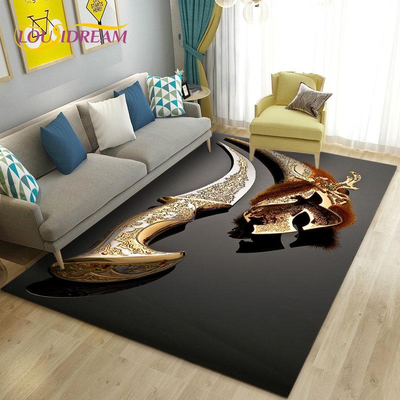 3D Sword Dagger Machete Saber Knife Area Rug,Carpet Rug for Living Room Bedroom Sofa Doormat Decor,Kid Play Non-slip Floor Mat