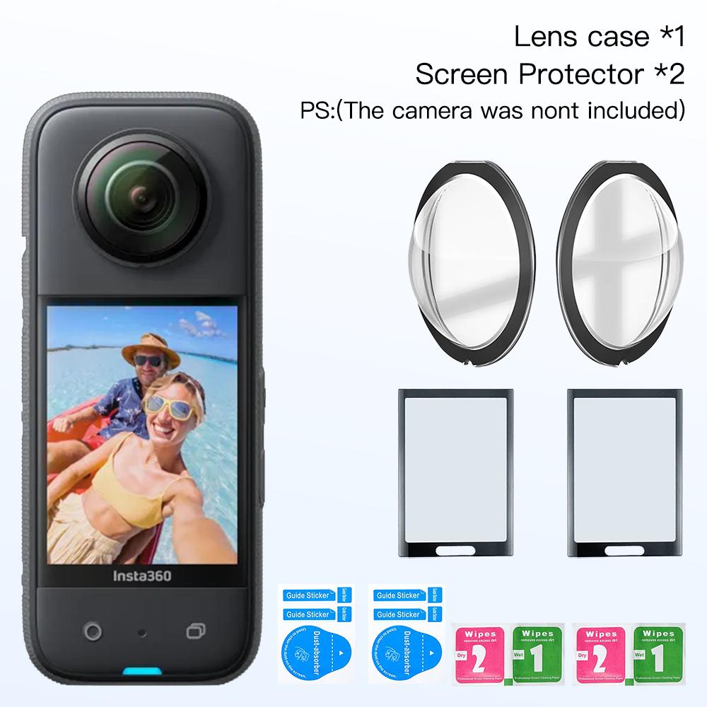 

Lens Guard for Insta360 X3 Accessories Screen Protector Silicone Case Cover Mini Storage Bag Protective Frame for Insta 360 X3 for Insta360 X3