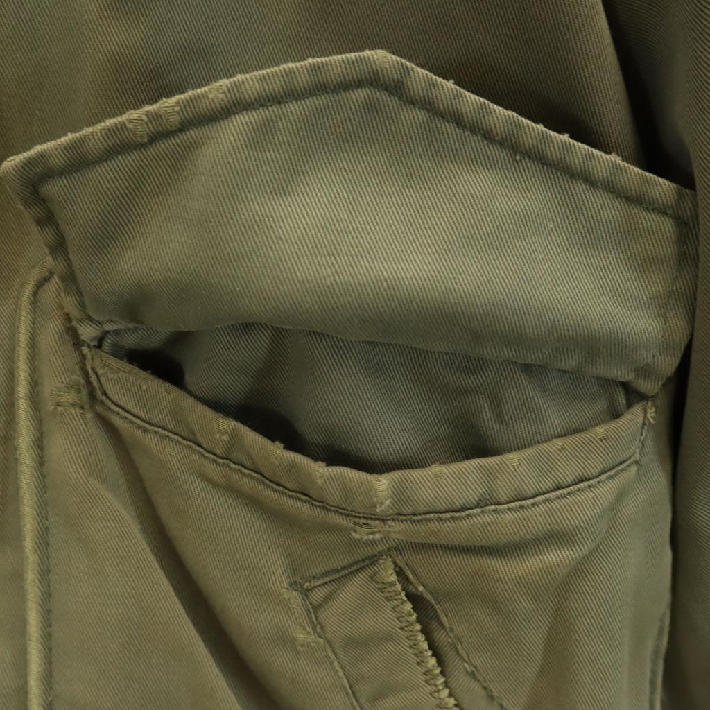 70s 80s Military Flight Jacket 46 Khaki With Liner Men's Used