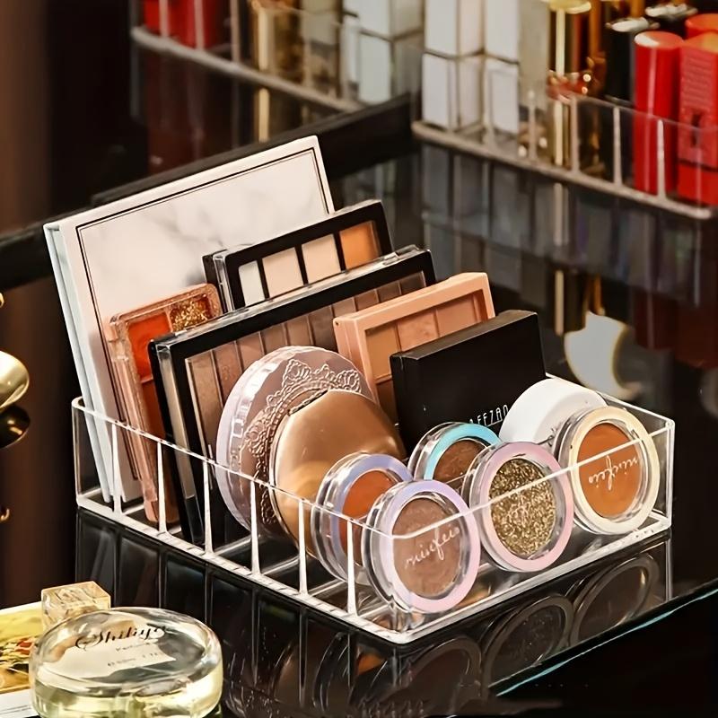 Klarer 7-Fächer Make-up-Paletten-Organizer Acryl-Schubladen-Aufbewahrungsschale für Lidschatten Rouge Kosmetik Schminktisch Make-up-Organizer