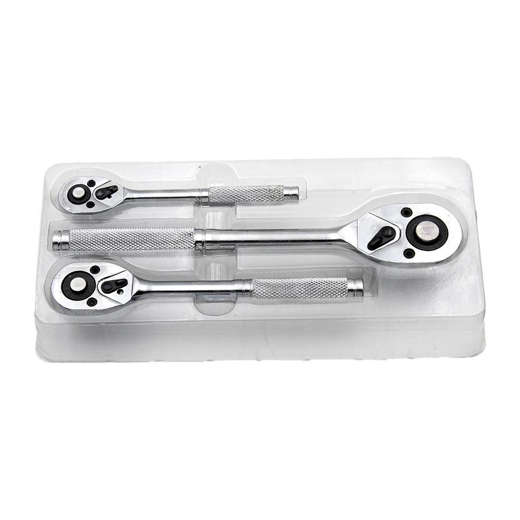Dreiteiliges Knarrenschlüssel-Set: 1/2" Groß, 3/8" Mittel, 1/4" Schnellwechsel-Schraubenschlüssel für die Autoreparatur
