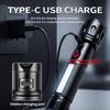 RGB Magnetic Pocket Light USB Rechargeable Aluminum Alloy Bright Flashlights Multi-Purpose for Outdoor Emergency Lighting