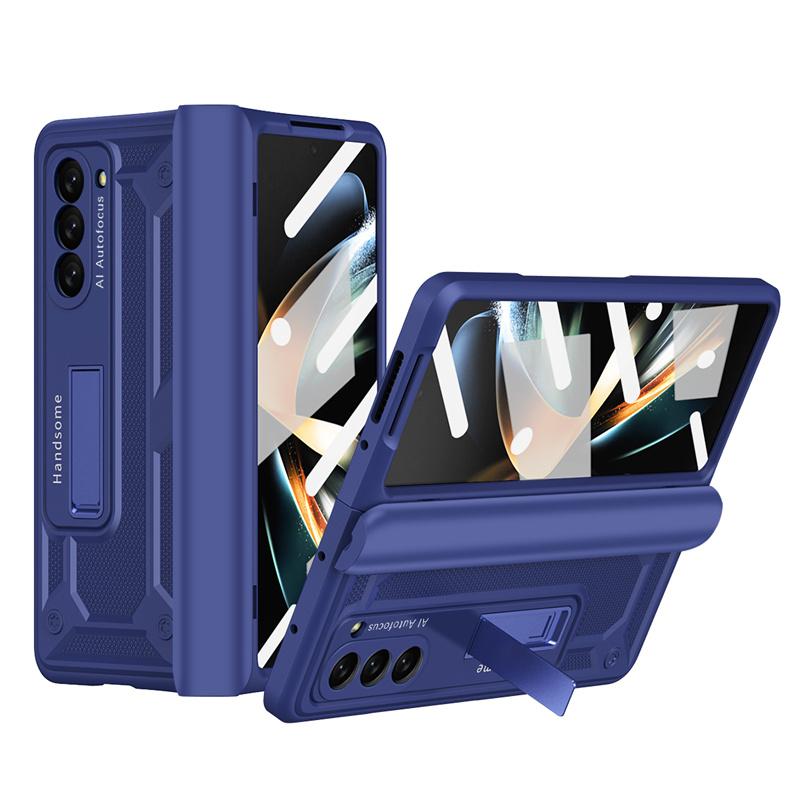 Für Samsung Galaxy Z Fold 5 4 3 2 5G Rüstungs-Scharnier Versteckte Halterung PC-Handyhülle Displayschutzfolie Stoßfester Schutz Case
