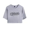 Summer Fashion Women's Sexy Icrimax Letter Print Short Sleeve Crop Top Funny Tee Shirts Hipster O-neck Cool Tops