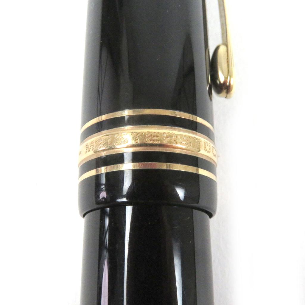 Great MONTBLANC fountain pen Meisterstck 149 Cap type Black gold 14C mens Used