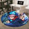 1pc Anime Cartoon Design Round Carpet  Office Chair Mat, NonSlip Rug for Home Decor