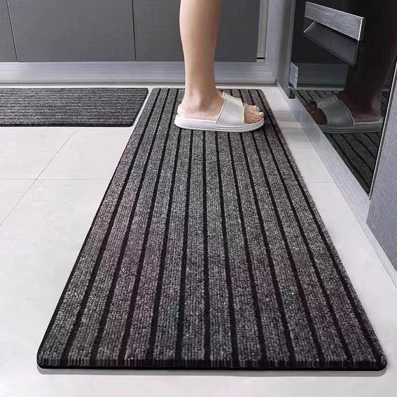 Large Anti-Slip Seven-Stripe TPE Doormat for Outdoor, Kitchen, Bathroom, or Commercial Use