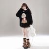 Dachshund Puppy Mohair Pullover Sweater Women's Autumn and Winter New Soft Waxy Mink Velvet Casual Knitted Top Short