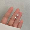 S925 Silver Stud Earrings Women's Ear Hole Earrings Niche Design Earbone Studs High-end Earrings