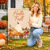 Thanksgiving Garden Flag 45x30cm House Door Decoration Seasonal Outdoor Yard Banner with Pumpkin and Leaf Design for Fall Holiday